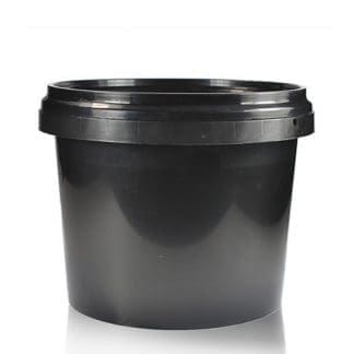 1 Litre Small Black Bucket With Lid