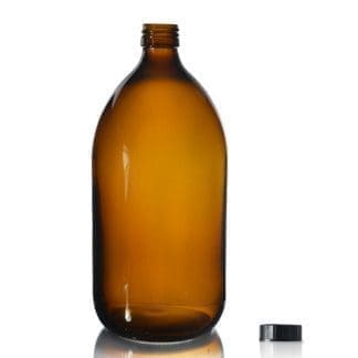 1000ml Amber Glass Syrup Bottle & PP Screw Cap