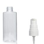 100ml Clear PET Plastic Tubular Bottle white pump