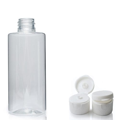 100ml Clear Plastic Bottle & Flip Top Cap