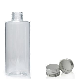 100ml Clear PET Plastic Tubular Bottle & Aluminium Cap