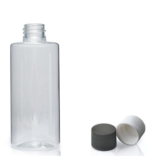 100ml Clear PET PCR Plastic Tubular Bottle 20mm Screw Cap