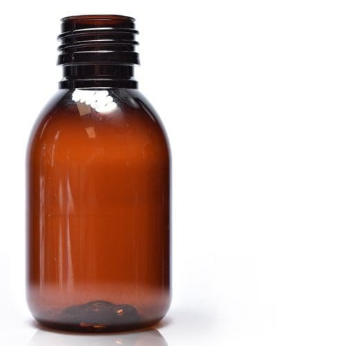 100ml plastic amber medicine bottle