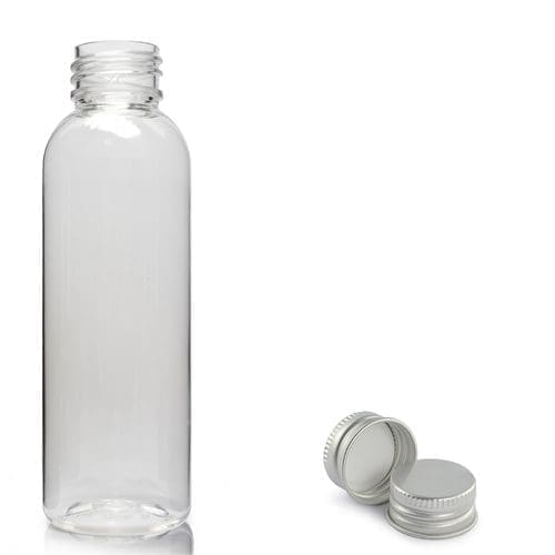 100ml Clear PET Boston Bottle & Aluminium Cap