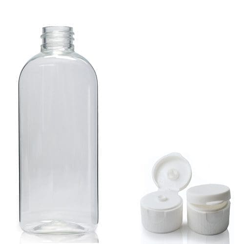 100ml Clear Oval Bottle With Flip Top Cap