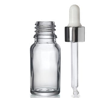10ml Clear Dropper Bottle With Silver Pipette