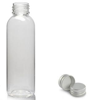 150ml Clear PET Boston Bottle & Aluminium Screw Cap