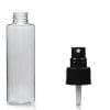 150ml Clear PET Plastic Tubular Bottle & Atomiser Spray