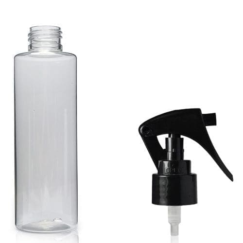 150ml Clear PET Plastic Tubular Bottle & Mini Trigger Spray Ampulla Ltd