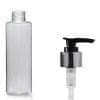 150ml Clear PET Plastic Tubular Bottle & Silver Lotion Pump