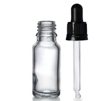 15ml Clear Dropper Bottle With Glass Pipette