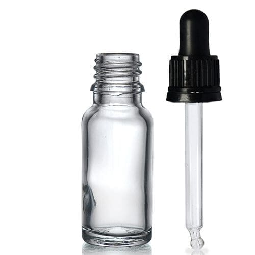 15ml Clear Glass Dropper Bottle & Glass Pipette Ampulla Ltd