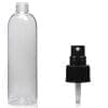 250ml Clear PET Boston Bottle & Atomiser Spray
