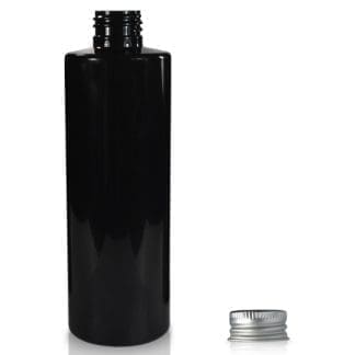 250ml Black Plastic Bottle With Metal Cap