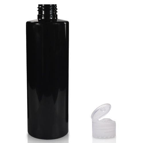 250ml black plastic bottle