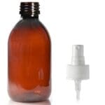 250ml amber Sirop bottle with white spray