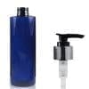 250ml Cobalt Blue PET Plastic Bottle With Lotion Pump