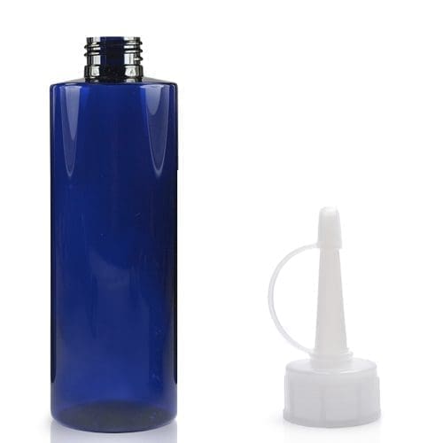 250ml Blue Plastic Bottle With Spout Cap