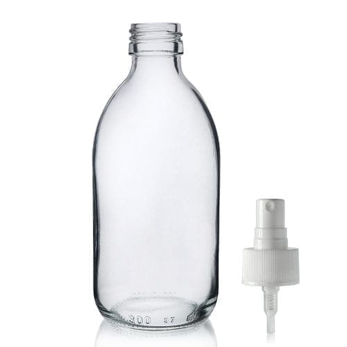 300ml Clear Glass Syrup Bottle & Atomiser Spray