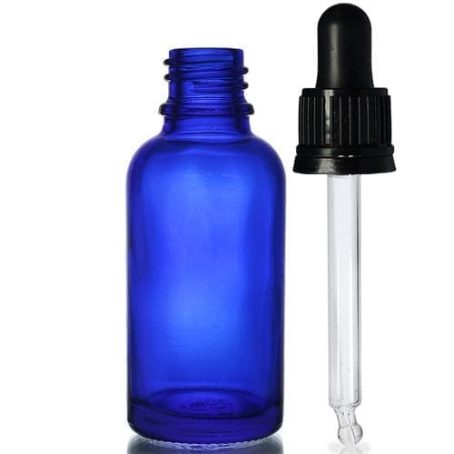 30ml Blue Dropper Bottle With Glass Pipette
