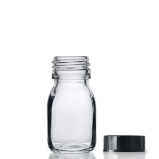 30ml Clear Glass Syrup Bottle & PP Screw Cap