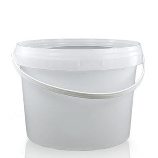 5L Clear Plastic Bucket With Lid And White Handle