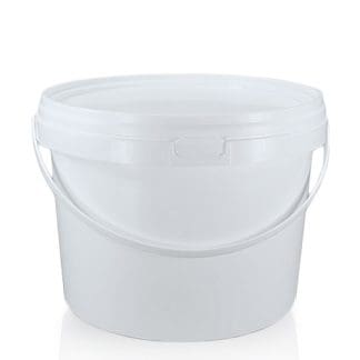 5 Litre White Plastic Bucket With Handle And T/E Lid