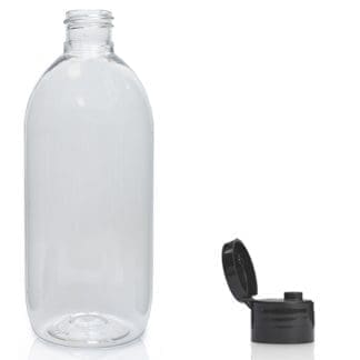 500ml Clear PET Olive Bottle & Flip Top Cap