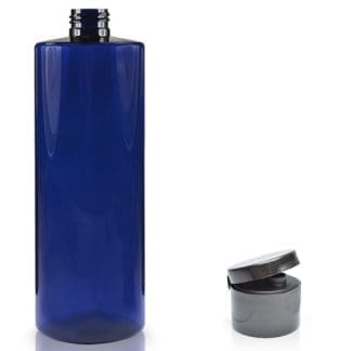 500ml Cobalt Blue PET Plastic Bottle & Flip-Top Cap