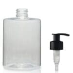 500ml Clear PET Plastic Cylindrical Bottle & Lotion Pump