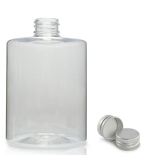 500ml Clear PET Plastic Cylindrical Bottle & Aluminium Cap