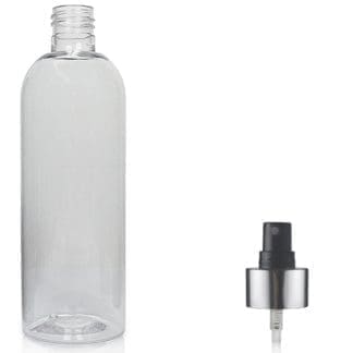 500ml Boston Clear PET Bottle & Silver Atomiser Spray