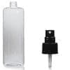 500ml Clear PET Plastic Tubular Bottle & Atomiser Spray