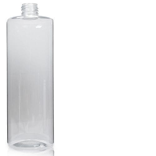 500ml Clear PCR PET Plastic Tubular Bottle 24mm Neck No Cap