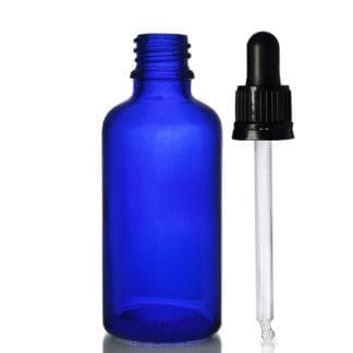 50ml Blue Dropper Bottle With Glass Pipette