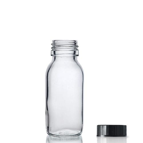 60ml Clear Glass Syrup Bottle & Screw Cap