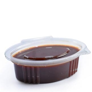 70cc Clear Oval Sauce Pot With Hinged Lid