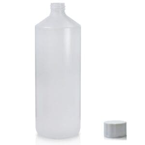 1000ml Natural HDPE Round Bottle w wsc