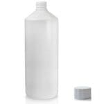 1000ml White HDPE Round Bottle w wsc
