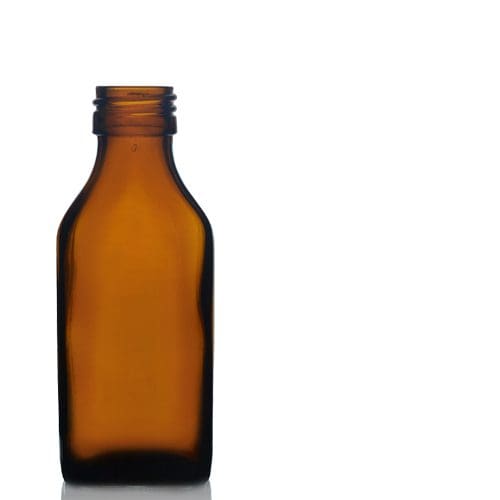 100ml amber glass rectangular shaped bottle