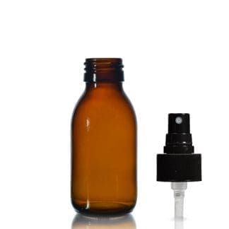 100ml Amber Glass Syrup Bottle & Atomiser Spray