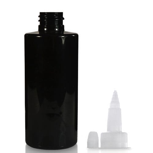 100ml Black Plastic Bottle With Spout Cap