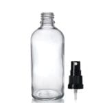 100ml Clear Glass Dropper Bottle w Black Atomiser Spray