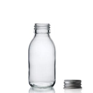 100ml Clear Glass Sirop Bottle w Aluminium Cap