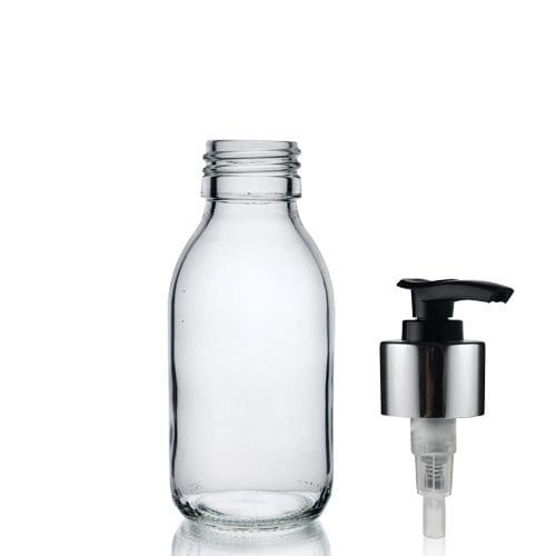 100ml Clear Glass Sirop Bottle With lotion pump