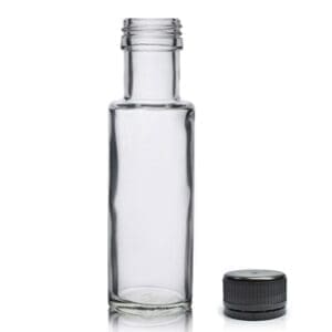 100ml Glass Dorica Bottle & 31.5mm T/E Black Cap