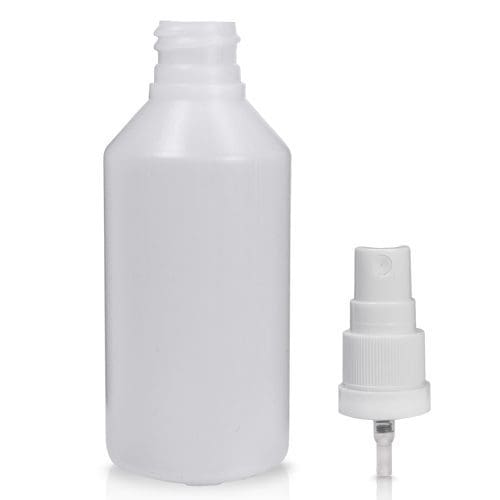 Black Spray Trade Chemicals 5 x Natural Cylindrical HDPE 1L Bottle with Optional Spray Head 