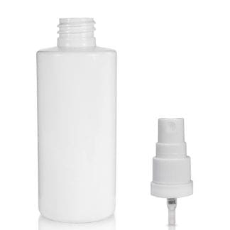 100ml White PET Plastic Bottle & White Atomiser Spray