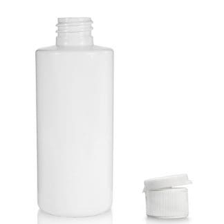 100ml White  PET Plastic Bottle & White Flip Top Cap