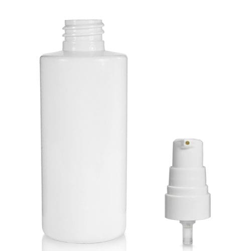 100ml White PET Plastic Bottle & Lotion Pump